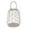Glacier Gray Candle Lantern with Rope Weave